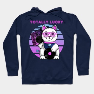 Maneki Neko Totally Lucky Cat 1980s Retro Hoodie